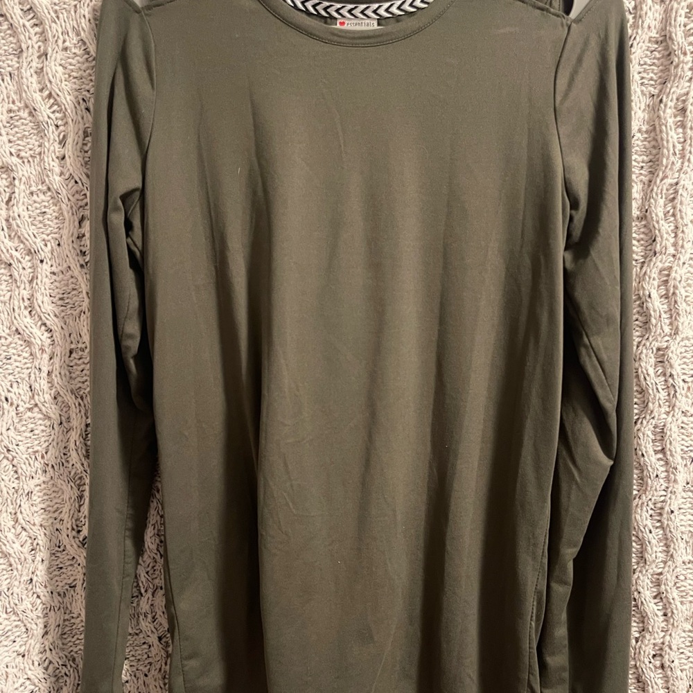 Essentials Forest Green Long Sleeve Top